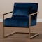 Baxton Studio Mira Navy Blue Velvet Upholstered Gold Finished Metal Lounge Chair 160-9926 - alternate 8